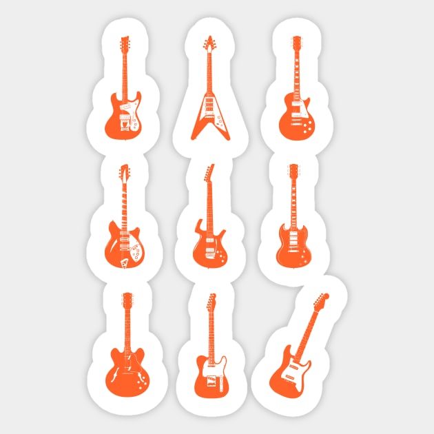 Diverse Guitars Collection Sticker by Salaar Design Hub